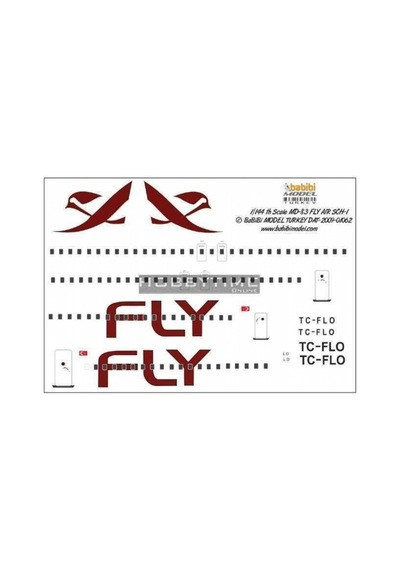 Babibi Dat01062 1/144 Ölçek, Fly Air, Md-83, Şema-1, Dekal Çıkartma