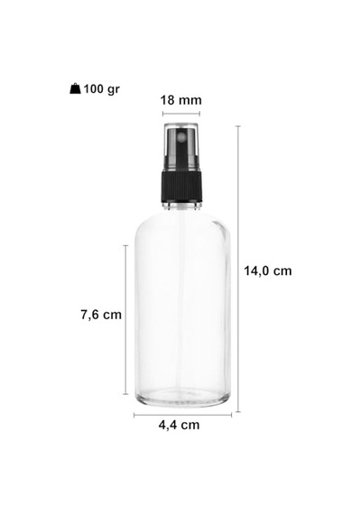 100 Ml Kapaklı Siyah Sprey Şeffaf 100 Cc Fısfıs Kolonya Dezenfektan Şeffaf Cam Şişe 2 Adet Şeffaf Şişe Siyah Sprey, 100 Ml