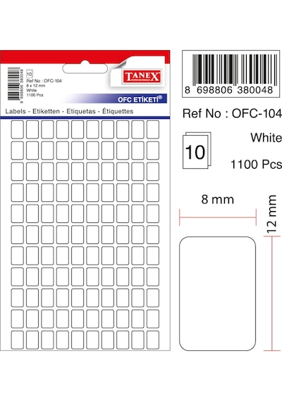 Tanex Ofc-104 Beyaz Ofis Etiketi