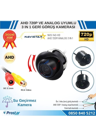 Ayarlanabilir Başlıklı Ahd 720p Ve Analog Pal Çevrilebilir Geri
