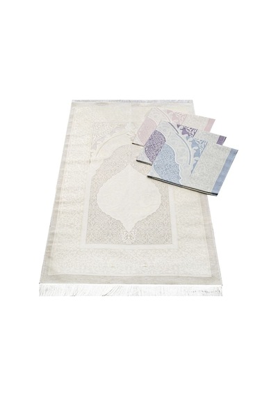 Hediyelik Kadife Kaplı Yasin Kitabı, Seccade, Şal, İnci Tesbih, Asetat Kutulu 26 23 Set-kahve