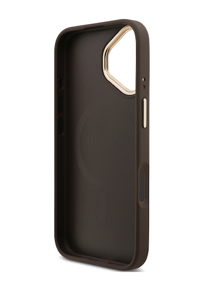 Apple Uyumlu iPhone 17  Kılıf Guess Lisanslı M-safe Özellikli Askılı Ve 4g Logo Kartlıklı Kapak Kahverengi Kahverengi