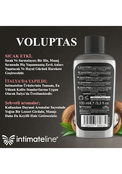İntimateline Voluptas H.cevizi - Çikolata Aromalı Isıtıcı 100 Ml Masaj Jeli