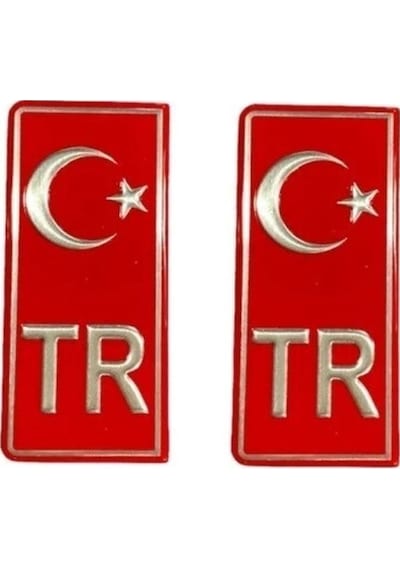 Volvo Xc90 Uyumlu Tr Plaka Folyo Sticker 2'li - Türkiye Plaka Pleksi Kabartma Sticker 2 Adet