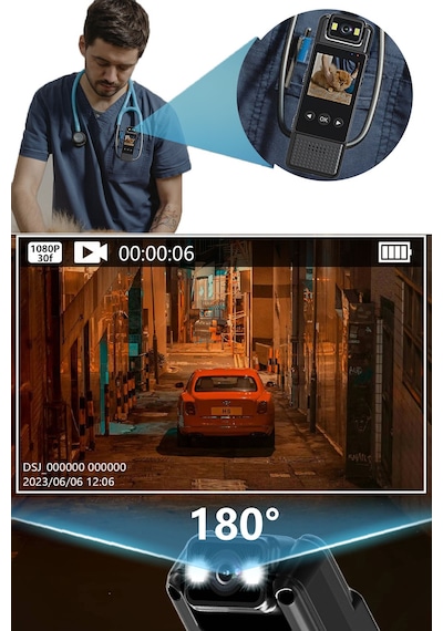Mini Çanta Boy Mandallı Vücut Vlog Kamerası Yayıncı Kamera Portatif Tasarım 1080p Vücut Kamerası