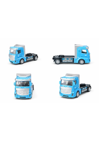 Metal Çekici Tır Oyuncak Die Cast Şehir Kamyonu 1:32 Çekici Truck Model 12 Cm Mavi