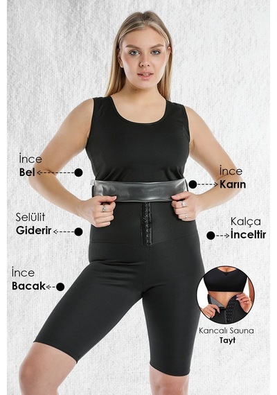 Fit Women Kadın Agraflı Termal Şort Siyah