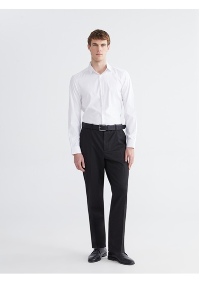 Lcw Busıness Beyaz Slim Fit Armürlü Erkek Basic Gömlek