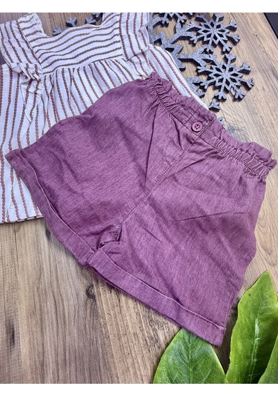 Hellobaby Çizgili Fırfırlı Mürdüm Lila