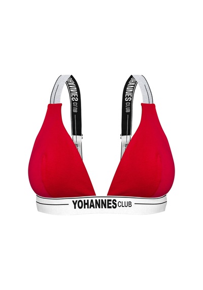 Yohannes Club, Kadın Lastik Askılı Sütyen, Renk Seçenekli, Tekli Paket Kırmızı