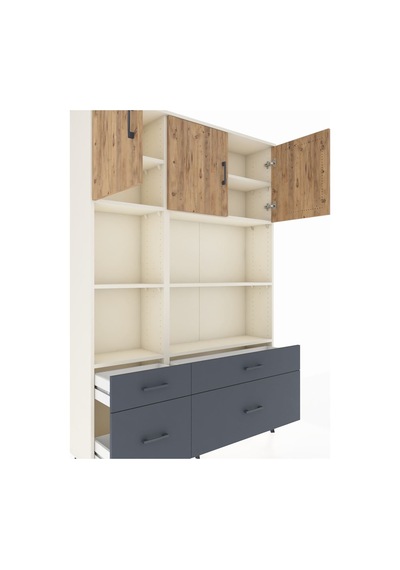 Arges Dolap 8 Raflı 4 Çekmeceli 3 Kapaklı 132x30x195 Aytaşı-çam/antrasit Atlas Çam/antrasıt Arges Dolap 8 Raflı 4 Çekmeceli 3 Kapaklı 132x30x195 Aytaşı-çam/antrasit Atlas Çam/antrasıt