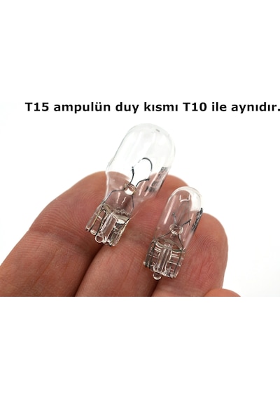 10 Adet 12v 16w T15 Dipsiz Ampul Stop Park Yan Sinyal Ampulü