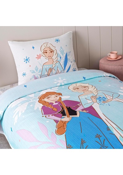 Disney Frozen Family Standart Pamuk Nevresim Takımı, Mavi, Tek Kişilik Çok renkli
