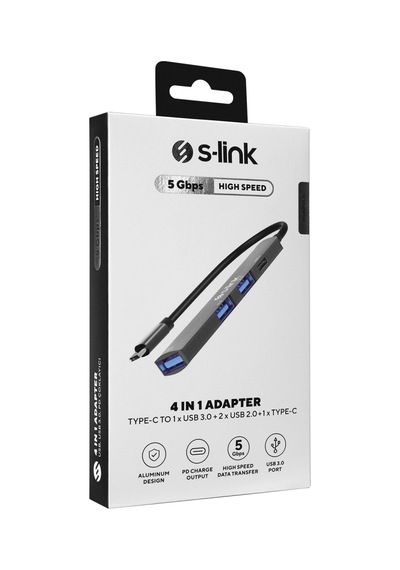 S-lınk Swv-usbc023, Type-c To 2xusb 2.0, 1xusb 3.0, 1xtype-c Metal, Usb Hub
