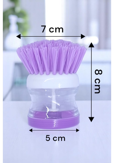 Sıvı Deterjan Hazneli Bulaşık Fırçası 1 Adet Hazneli Mutfak Banyo Lavabo Yıkama Fırçası