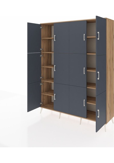 Hyperion Gardrop 10 Raflı 12 Kapaklı 176x44x221 Çam-antrasit/çam Antrasit/çam Hyperion Gardrop 10 Raflı 12 Kapaklı 176x44x221 Çam-antrasit/çam Antrasit/çam