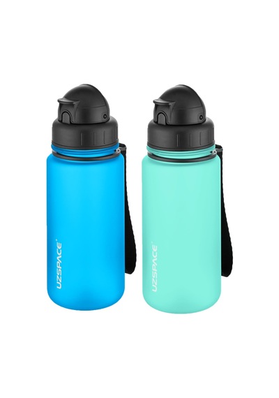 Uzspace 2'li Pipetli Tritan Matara Seti 400 Ml Fiftyfifty -3024seta Turkuaz - Buz Mavisi