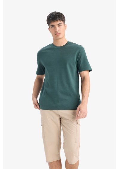 Defacto Regular Fit Bisiklet Yaka Basic Düz Kısa Kollu Tişört E7961ax25augn536 Yeşil