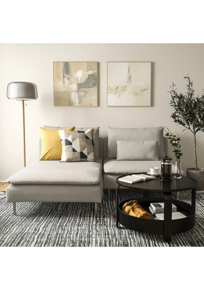 Ikea Bej Lüks Kanepe - Uzanma Koltuklu 2'li Kanepe