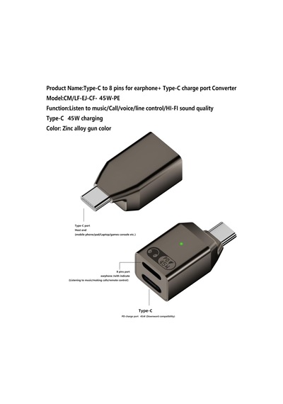 Livx Type C To Type C Ve Lightning 45w Hızlı Şarj Kulaklık Dönüştürücü Otgcl