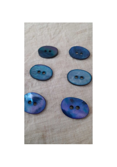 Doğal Hakiki İnci Midye Kabugu Düğme 20x15 Mm 6 Adet