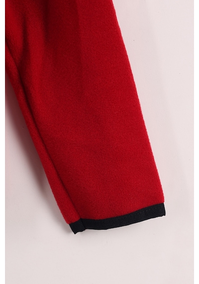 Monox Çocuk Lastik Manşetli Fermuarlı 3 Cepli Unisex Polar Ceket Kırmızı