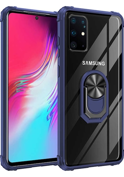 Samsung Uyumlu Galaxy S20 Plus Kılıf Standlı Yüzüklü Mola Silikon Kapak