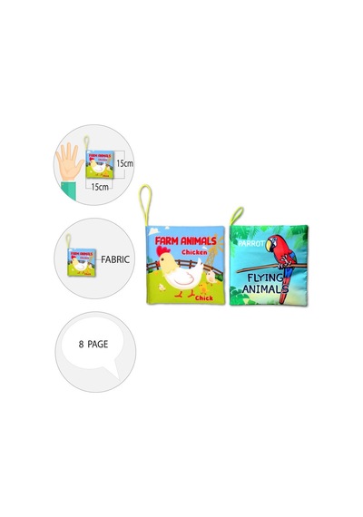 2 Kitap Tox Ingilizce Çiftlik Hayvanları ve Uçan Hayvanlar Kumaş