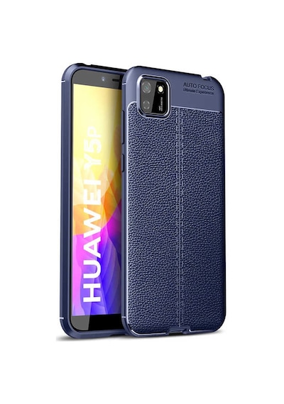 Huawei Y5p Kılıf Niss Deri Desenli Silikon Kılıf Lacivert