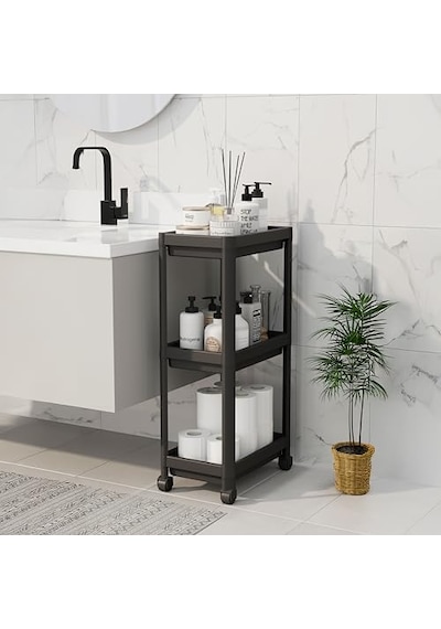 3 Katlı Tekerlekli Raf Ünitesi - 36x71x23 Cm Dar Alan Düzenleyici - Mutfak Ve Banyo Için Aletsiz Kurulum Servis Arab Diğer 3 Katlı Tekerlekli Raf Ünitesi - 36x71x23 Cm Dar Alan Düzenleyici - Mutfak Ve Banyo Için Aletsiz Kurulum Servis Arab Diğer
