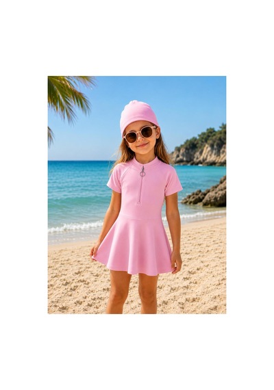Toikids Kız Çocuk Kısa Kollu Fermuarlı Mayo Uv Korumalı Deniz Ve Havuz Şortlu Mayo 3 Parça Pembe Toikids Kız Çocuk Kısa Kollu Fermuarlı Mayo Uv Korumalı Deniz Ve Havuz Şortlu Mayo 3 Parça Pembe