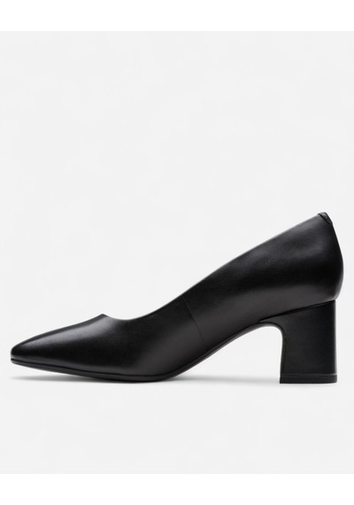 Clarks Fernie Court Black Leather, M 3 Kadın Siyah Topuklu Ayakkabı 26183032 siyah
