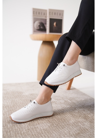 Daxtors D0155 Günlük Ortopedik Kadın Sneaker Spor Ayakkabı Beyaz