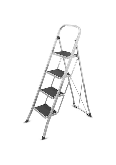 Sgs1134 Slimstep 4 Basamak Ev Tipi Geniş Basamaklı Metal Merdiven 150 Kg Taşıma Kapasiteli