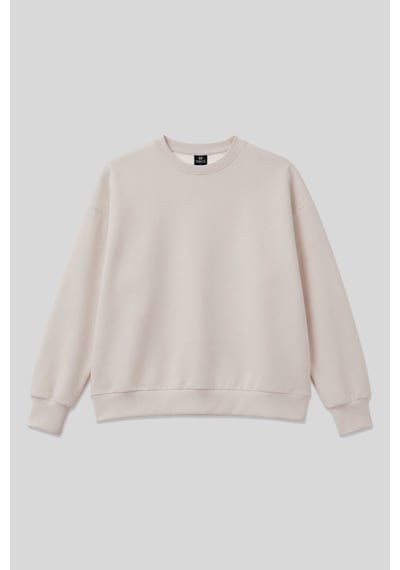 Bej Basic O Yaka Oversize Kadın Sweatshirt - 97053 Bej