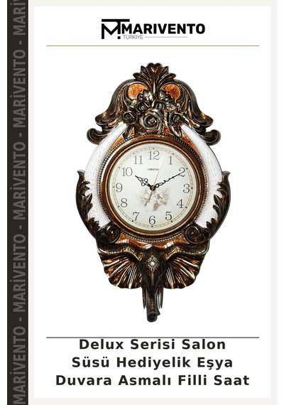 Delux Serisi Salon Süsü Hediyelik Eşya Duvara Asmalı Filli Saat Diğer