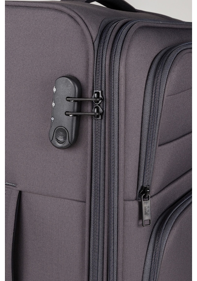 Fossil Unisex Kumaş Kabin Boy Ultra Hafif Şifreli Körüklü Kendi Etrafında Dönebilen Valiz 013-03 Füme