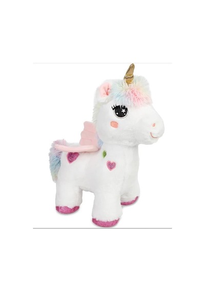 Peluş Tek Boynuzlu At Unicorn Beyaz Pembe Peluş 35 Cm Pelüş