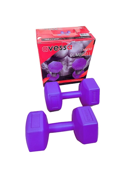 Avessa 2 Kg Plastik Köşeli Dambıl Db-4141 5