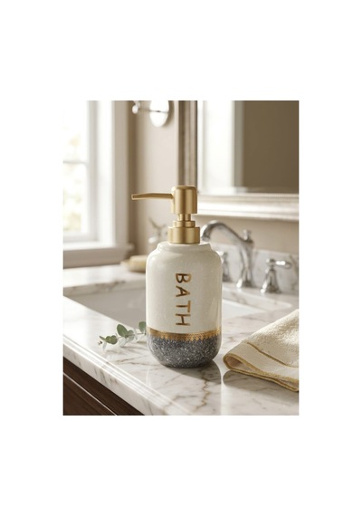 Porselen Sıvı Sabunluk - Lüks Banyo Ve Mutfak Sabunluk - 350 Ml Altın - 887962033 Altın