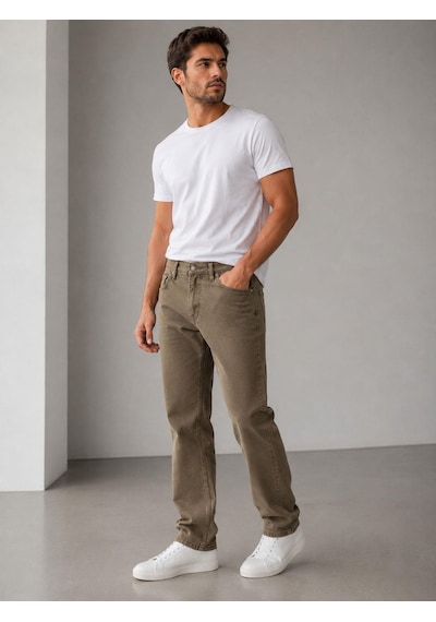 Denim Loni Captiva Regular Fit Likralı Erkek Örme Jean Pantolon 6644 Kahverengi