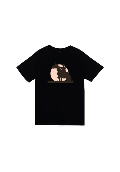 Stoned&Fame Kovboy Baskılı Unisex %100 Pamuk Siyah T-shirt SIYAH
