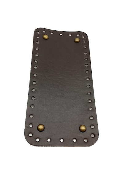 Angel Çanta Aksesuar Gerçek Deri Koyu Kahve 25x12 Cm Dikdörtgen Antik Metalli Çanta Tabanı