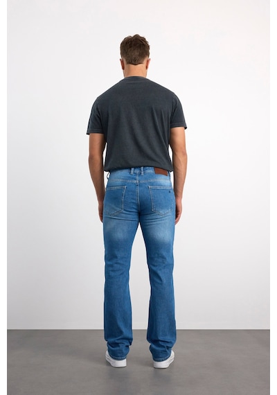 76076-73600 Erkek Regular Fit Mıd Waıst Mid Leg Denim Pantolon 76076-73600 Buz Mavisi