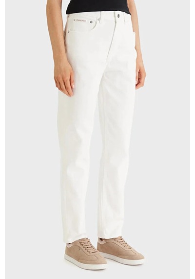 Calvin Klein Mom Jean Chalk Whıte, Asn, Sh, 25 Beyaz Kadın Kot Pantolon