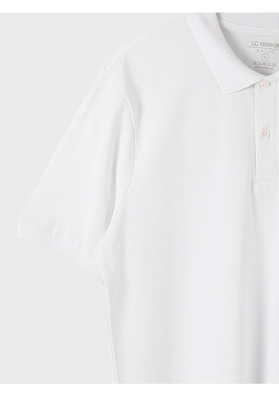 Lcwaıkıkı Classic Beyaz Polo Yaka Kısa Kollu Pike Erkek Tişört