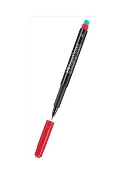 Faber Castell 1523 Permanent Kalem - Asetat Kalemi S Kırmızı - 3 Adet Çok Renkli