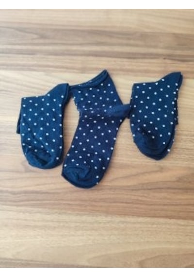 Omelf 3'lü Paket Kadın Pamuklu Çorap Lacivert