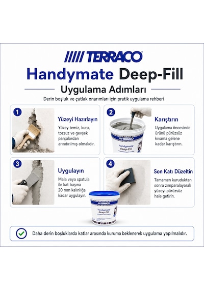 Terraco Handymate Derin Boşluk Ve Çatlak Tamir Dolgu Macunu - 1 L