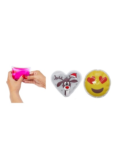 Emoji Beyaz Geyik Cep Sobası,el Isıtıcı,2 Adet Sıcak Su Torbası P
